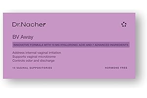Dr. Nacher BV Away Vaginal suppostories. Fast-Acting for BV/itching/Odor/Discharge/Burning/discomfort. Holistic&PH Friendly
