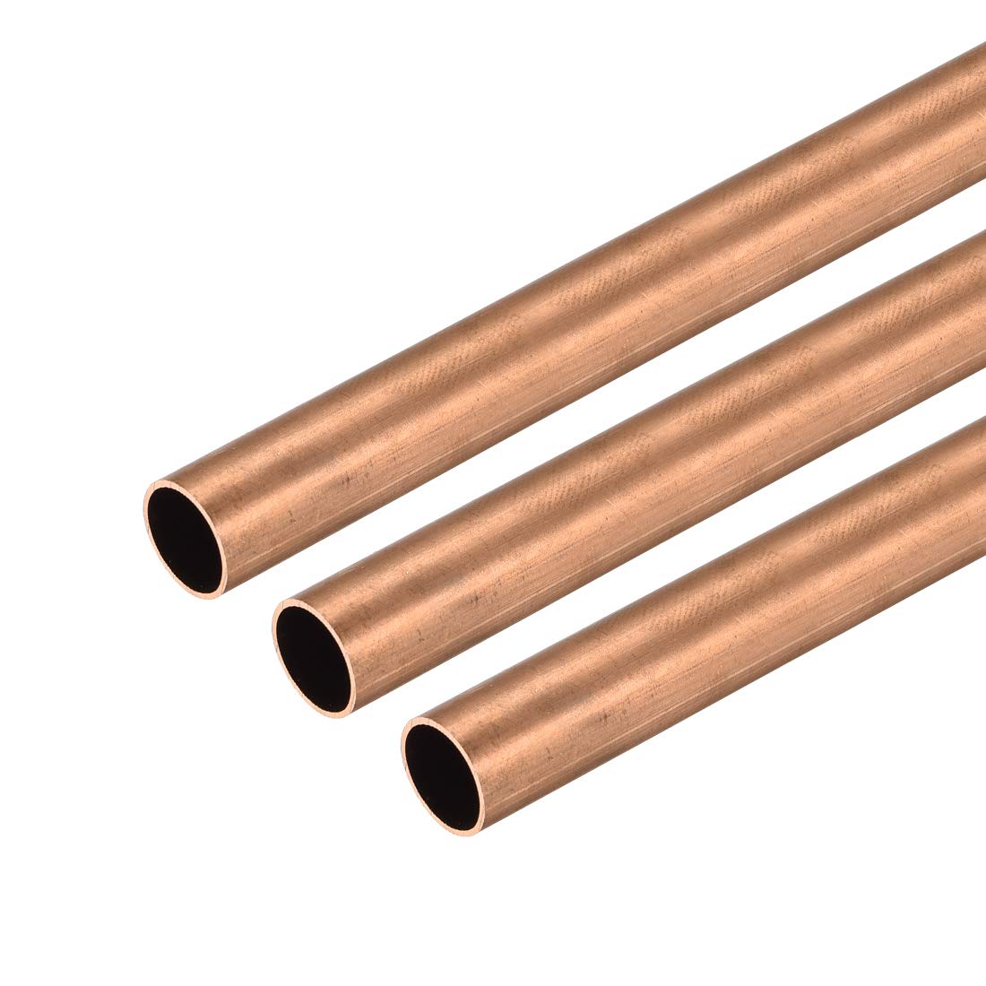 sourcing map Copper Round Tube, 9mm OD 0.5mm Wall Thickness 300mm Long Straight Pipe Tubing 3 Pcs