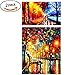 2 Pack 5D DIY Diamond Painting Set Arts Crafts Wall Stickers For Living Room Rainy Night（42x50cm/16.5x19.5