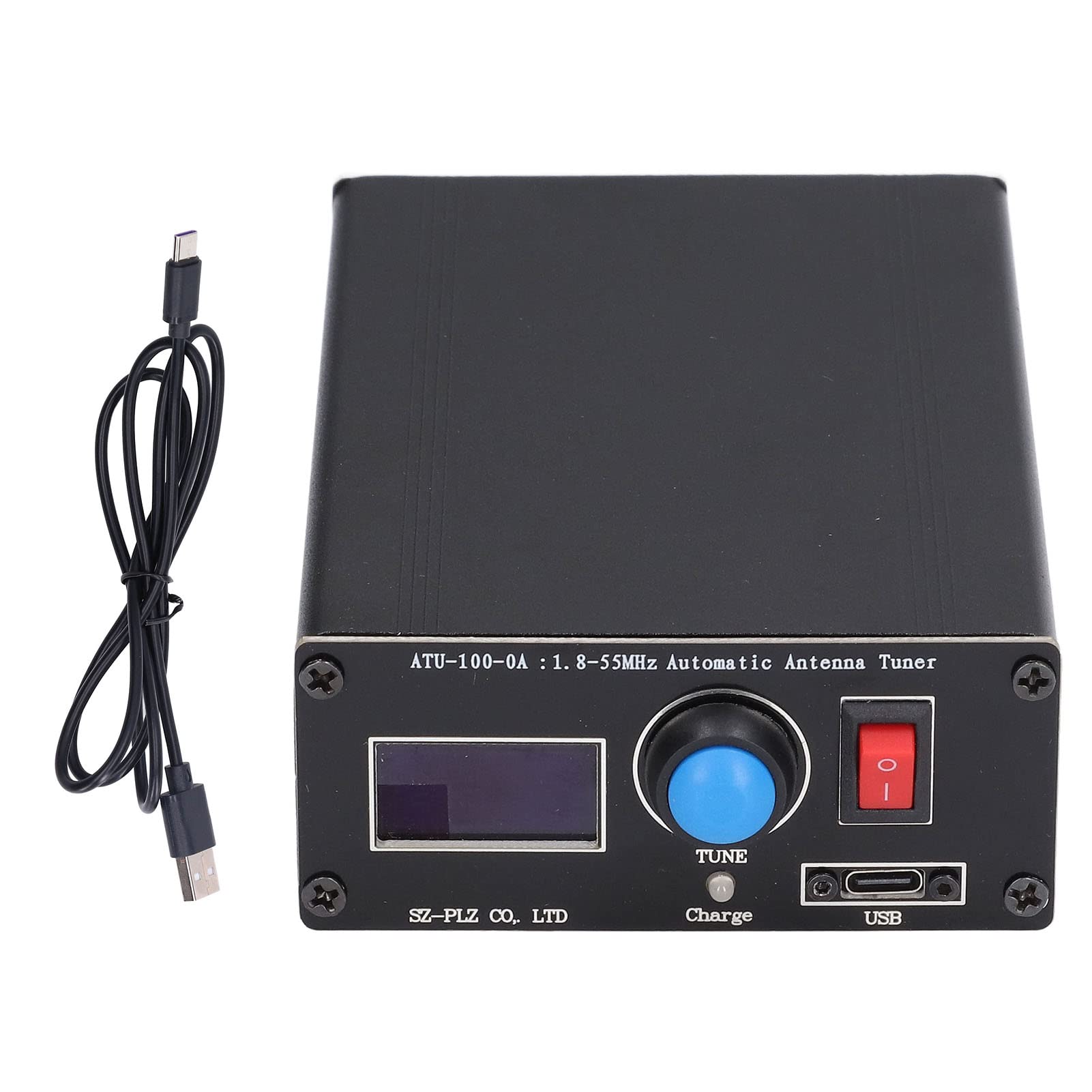 1.8‑55Mhz ATU‑100 Automatic Antenna Tuner 0.96in Display USB Charging Radio Tuner Open Source Shortwave Antenna Tuner for Amateur Radio