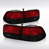 Autozensation Tail Lights For 1996-2000 Honda Civic Red Smoke Left+Right | Fits 1996-1998 Honda Civic Coupe 2DR Red/Smoke Lens Tail Lights