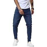 Woenzaia Mens Jeans Slim Fit Skinny Denim Stretch Tapered Jean Pants