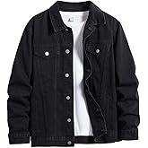 ESDVQ Men's Denim Jacket Vintage-Inspired Jean Jacket with Multiple Pockets - Cotton Blend, Machine Washable
