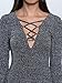 Persun Women Grey V Neck Long Sleeve Bodycon Mini Sweater Dress Top, Grey, Small