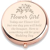 WUSUANED Flowers Girl Makeup Mirror Proposal Gifts Wedding Party Gifts Bridesmaid Mirror Mother of The Bride Gift