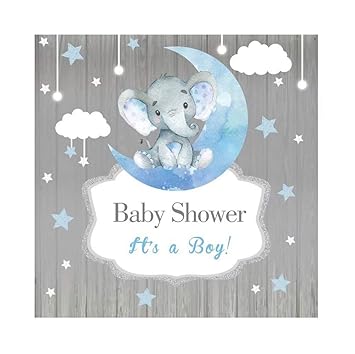 Ofila Elephant Baby Shower Backdrop 5x5ft Polyester Fabric Twinkle Twinkle Little Star Boys Baby Shower Party Photos Background Baby Shower Shoots