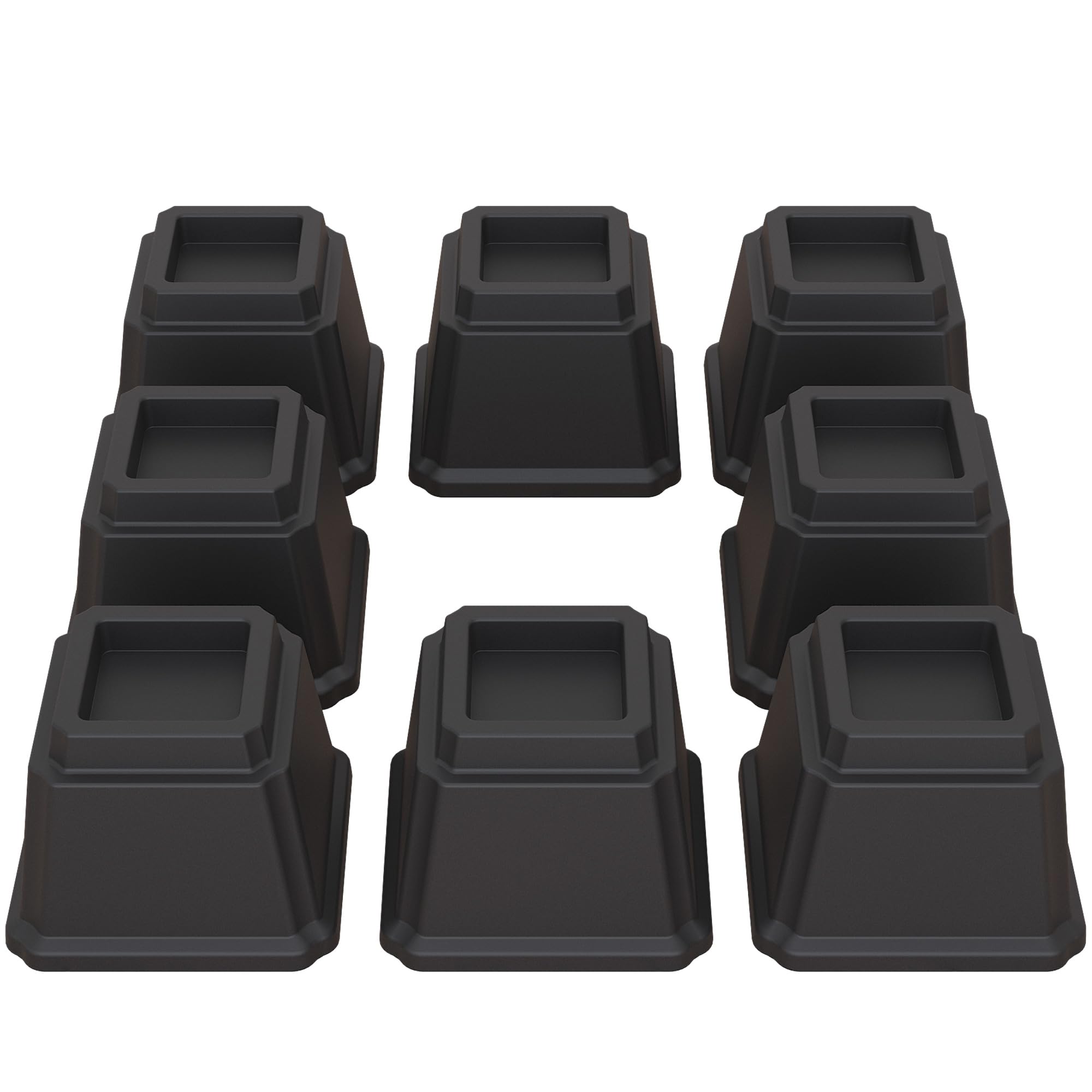 Lutown-Teen Bed Risers 4 inch Heavy Duty Furniture Risers for Sofas, Chair Risers Sofa Risers Table Risers Set of 8 Pack, Black