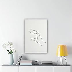 GO EHG Woman Face And Hand Print Romantic Line Art