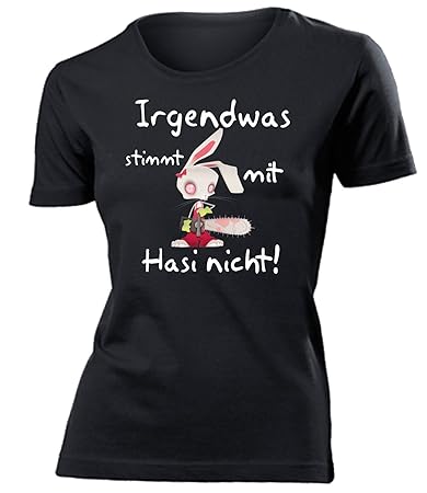 Irgendwas stimmt mit Hasi Nicht Sado MASO Ostern Hase Geschenk Idee Geburstags Oster Artikel Frauen Damen T Shirt