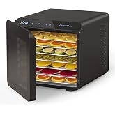CROWNFUL Food Dehydrator Machine, 7 Stainless Steel Trays, Large Drying Space Dehydrated Dryer, Adjustable Timer and Temperature Control, Dryer for Jerky, Fruit, Meat, Herbs, 30+ Free Online Recipes