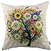 HOSL 4-Pack Cotton Linen Sofa Home Decor Design Throw Pillow Case Cushion Covers Square About 18 Inch (Set of 4 Tree Series About 17.5