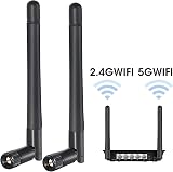 Tinshow 2 Pack SMA WiFi Antenna 2.4GHz 5GHz 3dBi MIMO Dual Band External view 2