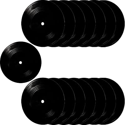 FACHPINT 15pcs Vinyl Records Decor 12 inch Blank Vinyl Records for Wall Aesthetic Fake Records for Graffiti, Blank Records Props, Blank Records for Music Party Wedding Signing Table No. Vintage Decor