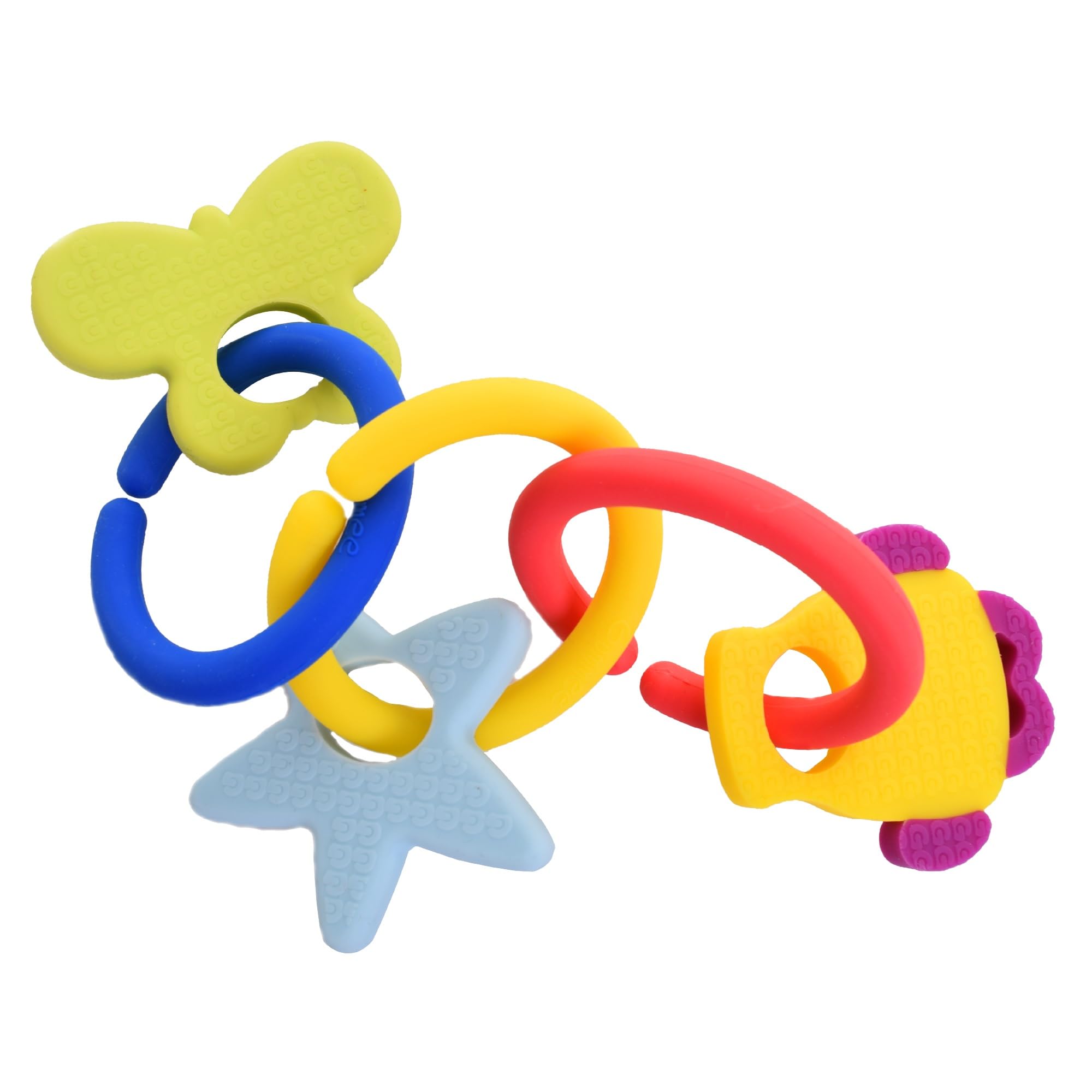 Gummee Link n Teethe, 3-6 Months Silicone Teething Rings & Teething Toys for Baby, Helps to Soothe Achy Baby Gums & Develop Sensory Skills - Baby Teething Toy, Ring Shaped Linking Teethers for Babies