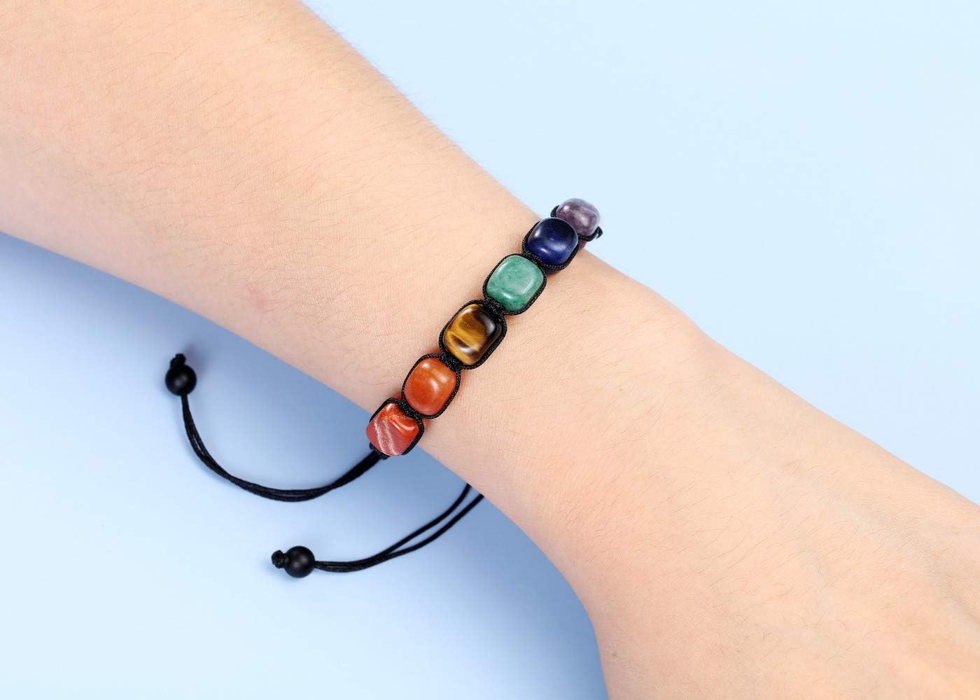 JOVIVI 7 Chakra Healing Crystal Bracelet Women Natural Gemstones Yoga Reiki Chakras Stone Beads Anxiety Braided Bracelet Adjustable Jewellery - Image 5
