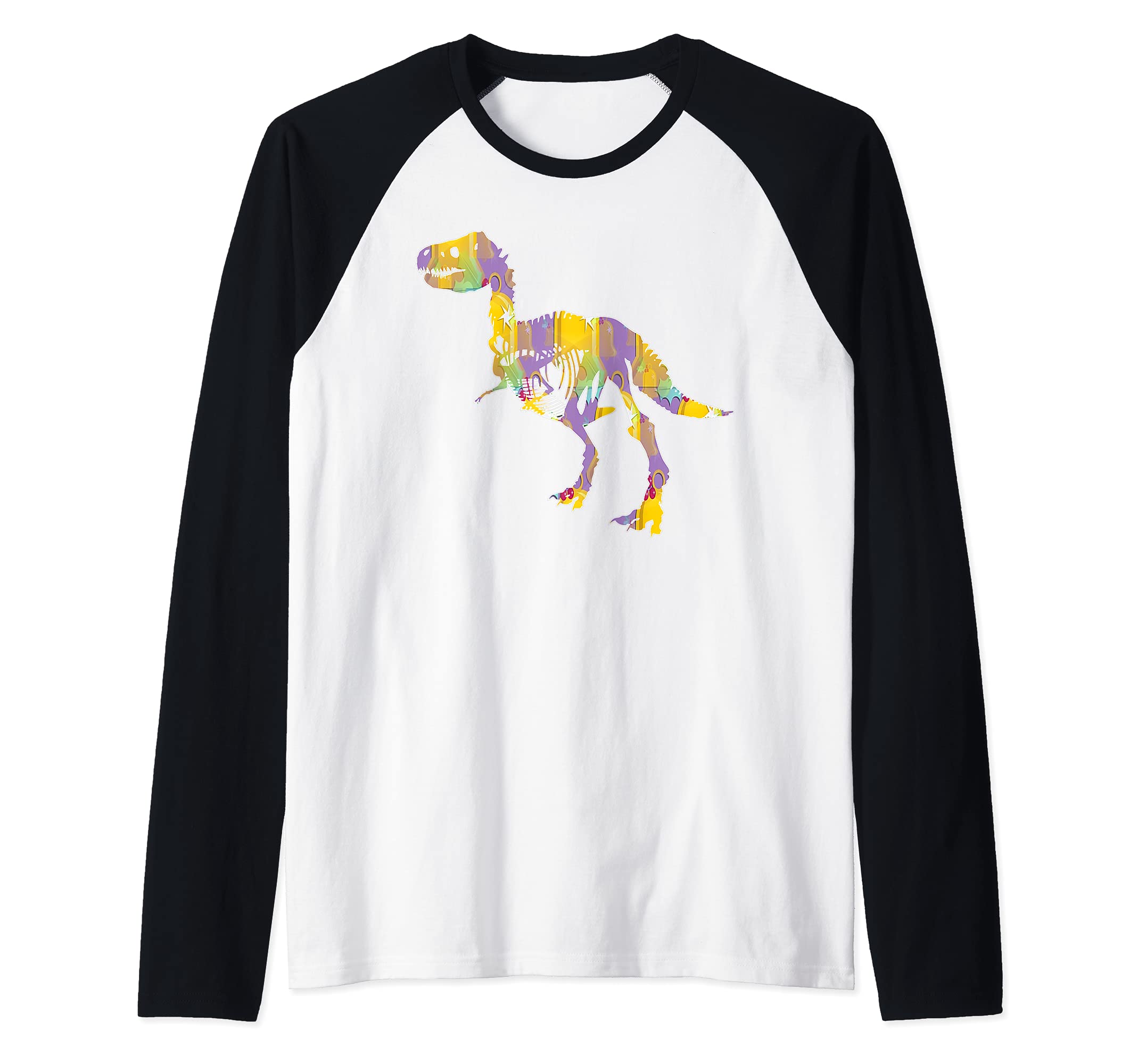 Tyrannosaurus Rex Animal T-Rex Creepy Dinosaur Raglan Baseball Tee