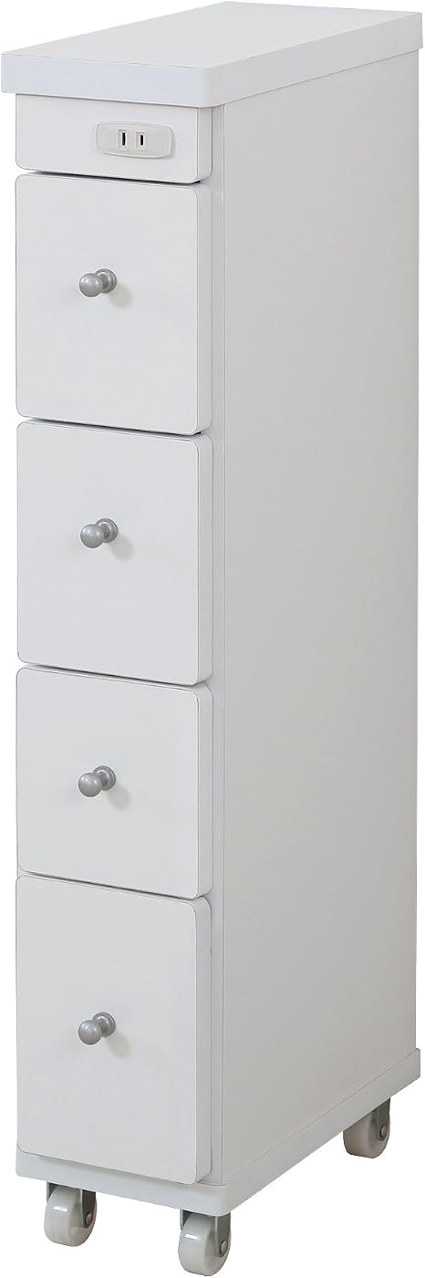 Amazon Jajan スリムキャビネット 幅15cm 奥行29cm 高さ80cm 隙間 ワゴン 完成品 国産 コンセント付き すきま 収納 隙間収納 スキマ キャスター キャビネット キッチン サニタリー Rsw 1529 キッチンワゴン 収納カート オンライン通販