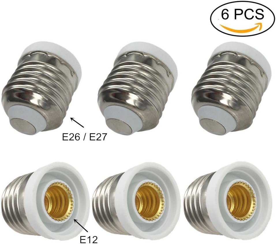 DZYDZR 6 Pack E27 to E12 Bulb Converter Adapter for LED Light Lamp - Image 3