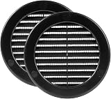 Vent Systems Ø100 mm Round Soffit Vent Cover Pack 2 Black with Mounting Neck