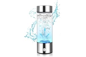 WMYDNCG Hydrogen Water Bottle, Portable Hydrogen Water Generator with SPE and PEM Technology Alkaline Water Bottle Hydrogen Rich Water Glass for Health Life USB Rechargeable