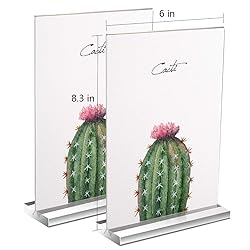 Bluesun 2 Pack -6x8 Picture Frame, Clear Acrylic