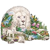 Bits and Pieces - 750 Piece Shaped Puzzle - Dream of the White Lions, Big Cat - by Artist Liz Goodrick-Dillon - 750 pc Jigsaw