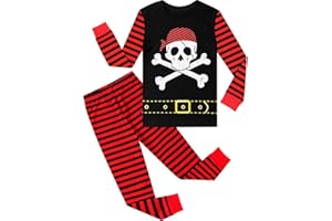 QIONG Kids Halloween Long-Sleeved Pajamas Sets for Boys,100% Cotton Funny Cosplay Costumes Clothing Christmas Sets 3-10 Years
