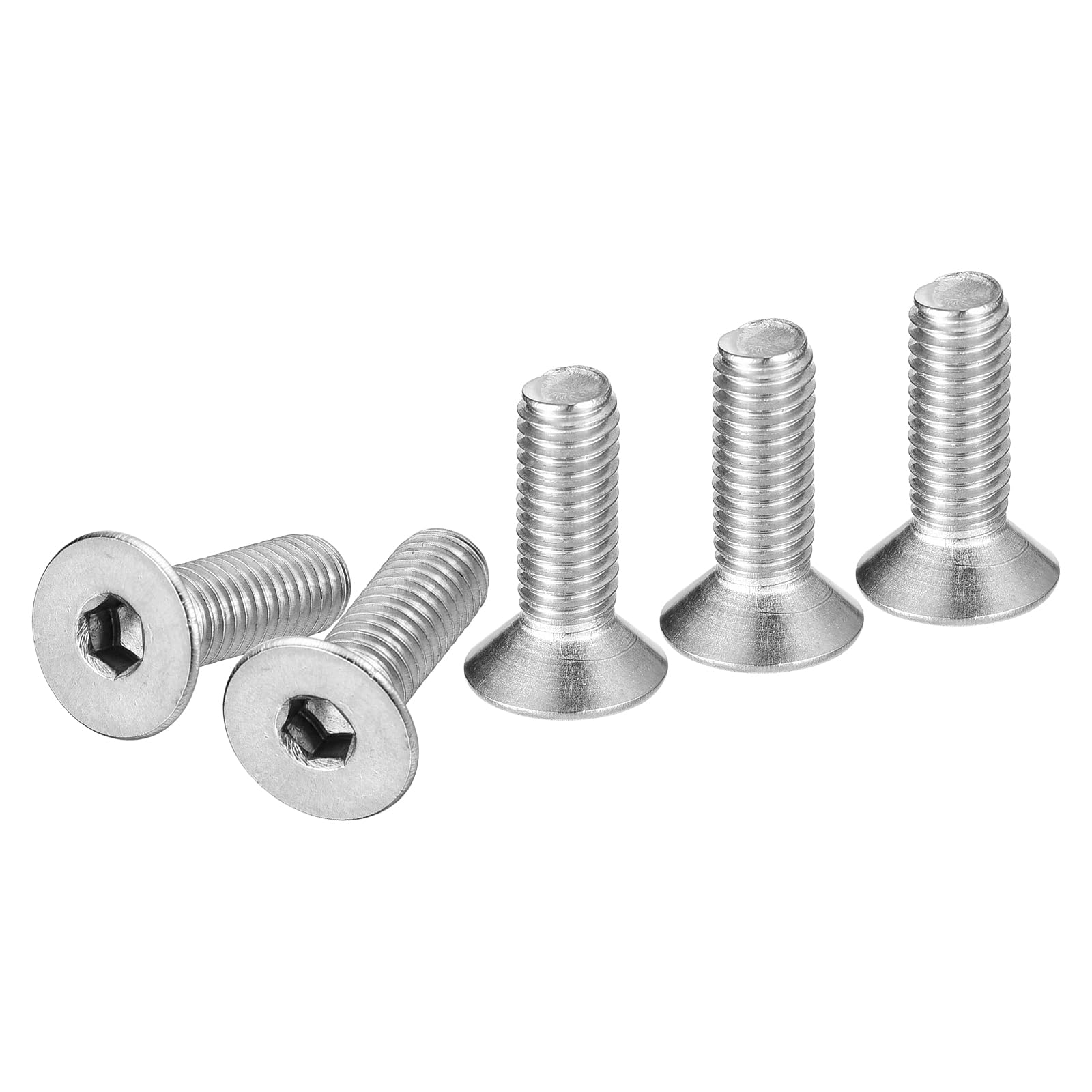 DTGN M5-0.8 x 16mm Flat Head Socket Cap Screws, 50 Pack 304 Stainless Steel Hex Socket Flat Head Screws, Full Thread, Countersunk Bolts — image 1