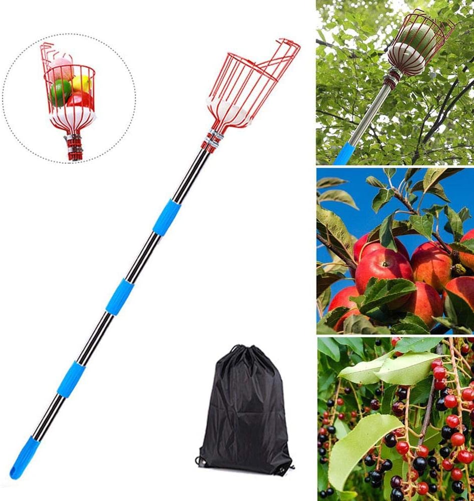 N/L Fruit Picker Basket, Fruit Picker with Adjustable Pole, Easy to
