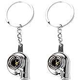 SUPVOX 2pcs Turbo Keychain, Zinc Alloy Turbocharger Keyrings, Silver Car Keychain for Men, Creative and Durable Key Ring for Gifts and Decoration
