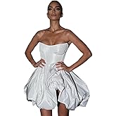 Hegabch Short Wedding Dresses for Bride 2025 Strapless Beach Bride Dress Above Knee Bridal Gowns Backless He9011