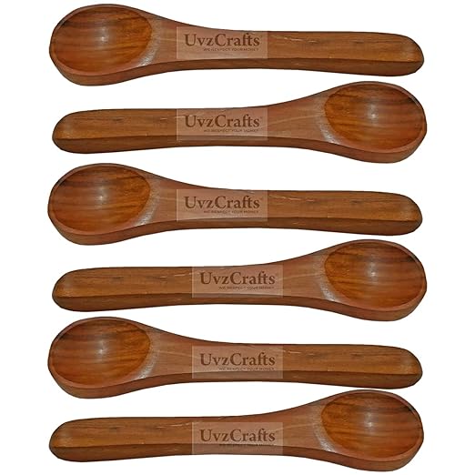 UvzCrafts Wooden Masala Spoon for Small Containers Handmade Spoons of