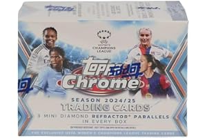 Topps Chrome 2024/25 UEFA Women's Champions League Soccer Blaster Trading Card 7-Pack Blaster Box (3 Mini Diamond Refractor P