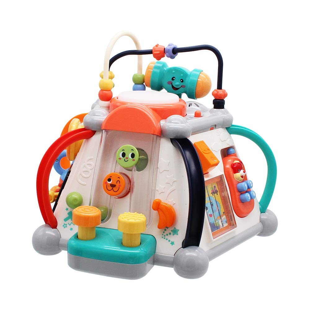 ANIKI TOYS Baby Toddler Musical Activity Cube Play Centre, 6 Educational Games in 1 Activity Center Toy, Integrated Completed Early Education Toy, Lovely Gift for 1 2 3 4 Years Old Girls Boys
