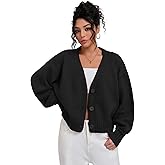 QIANXIZHAN Women's Chunky Cardigan Sweaters, V-Neck Knit Button Cropped Sweater Fall Fashion 2026