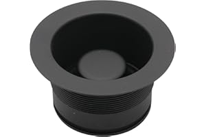 Westbrass D2105-62 3-1/2" EZ-Mount Brass Sink Waste Disposal Drain Flange and Stopper, 1-Pack, Matte Black