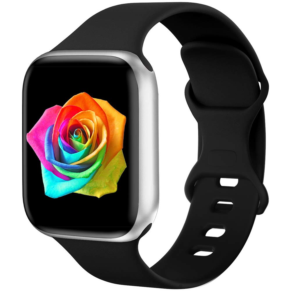 Bravely klimbing Compatible with App le Watch Band 38mm 40mm 42mm 44mm, for Women Men, iwatch Bands Compatible with iWatch Series 5, Series 4, Series 3, Series 2, Series 1 S/M, M/L Black