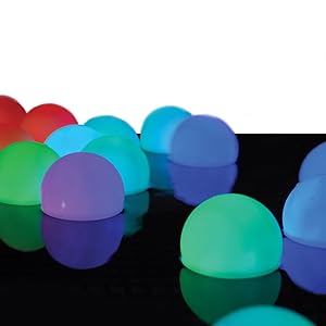 Set of 12 Mood Light Garden Deco Balls- Battery Operated 3" Floating Color Changing LED Balls for Pools, Ponds & More