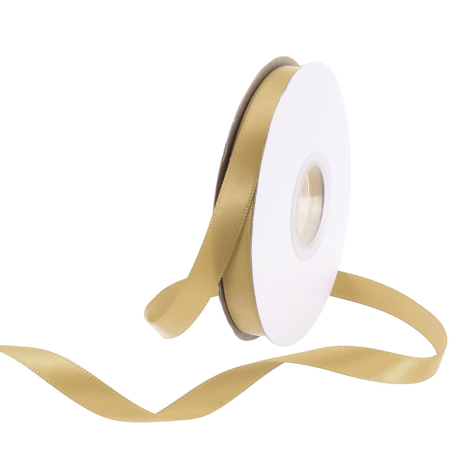 Rebower 25 Yard/75ft Satin Ribbon Thick Double Face Grosgrain Silk Ribbon, [for Gift Wrapping, Hair Bows, Wedding, Cake, Flower] - 3/8"(10mm)/Gold