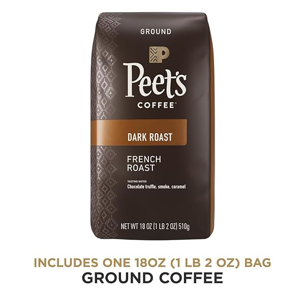 PEET’S COFFEE, DARK ROAST GROUND COFFEE – FRENCH ROAST 18 OUNCE BAG