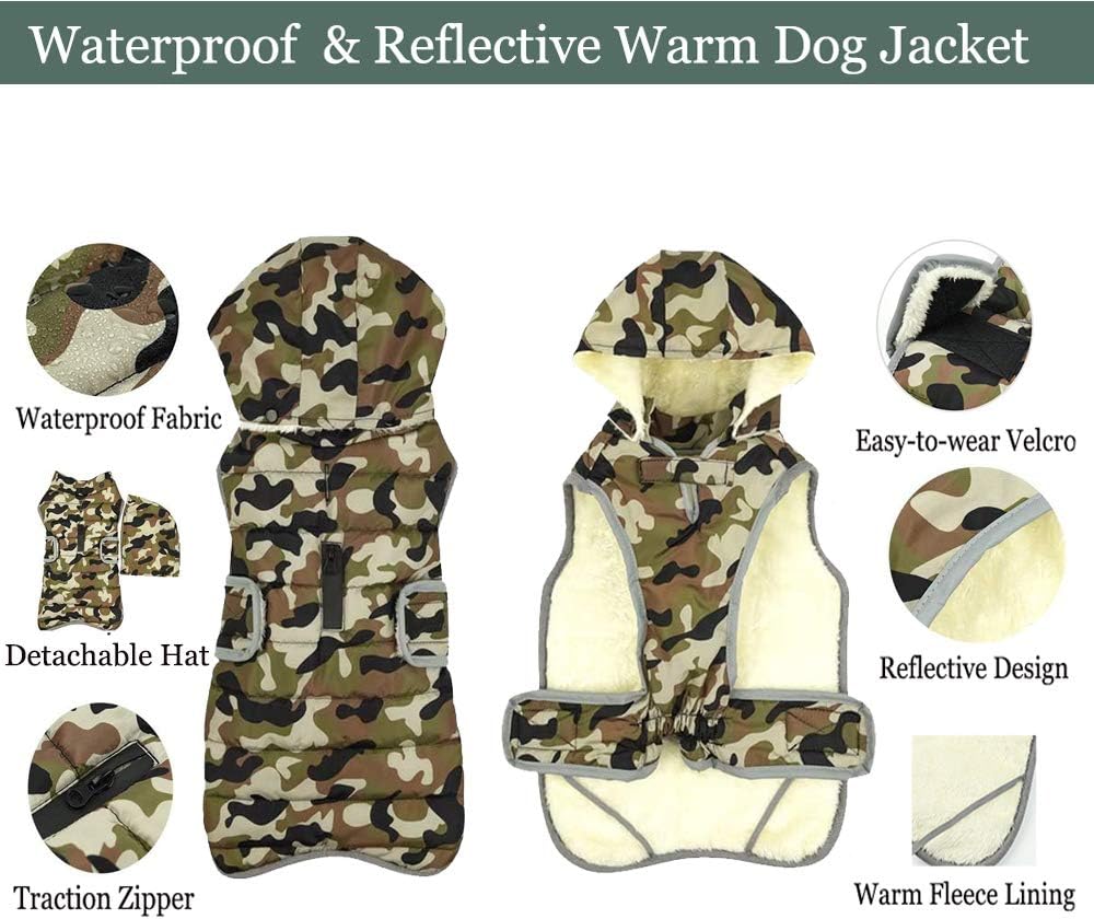 Etechydra Dog Jacket Coat with Detachable Hat - Image 4