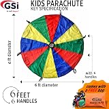 GSi Kids Play Parachute Rainbow 6 Feet with 6 Handles Parachute Toy view 2