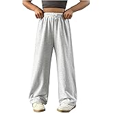 RoseSeek Girl's Sweatpants Drawstring Waist Wide Leg Pants Casual Athletic Trousers Baggy Workout Summer Pants
