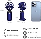 Jsdoin Handheld Fan USB Rechargeable 5 Speeds 5000mAh DarkBlue view 4