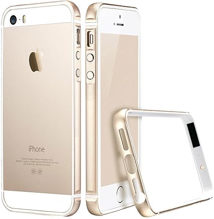 Amazon Iphone 6 ケース スリム 軽量 電波影響無し Essoy Iphone6s メタル フレーム アルミ 削り出し Iphone6 バンパーiphone6s カバー フルエンシアクリア ゴールド ケース カバー 通販