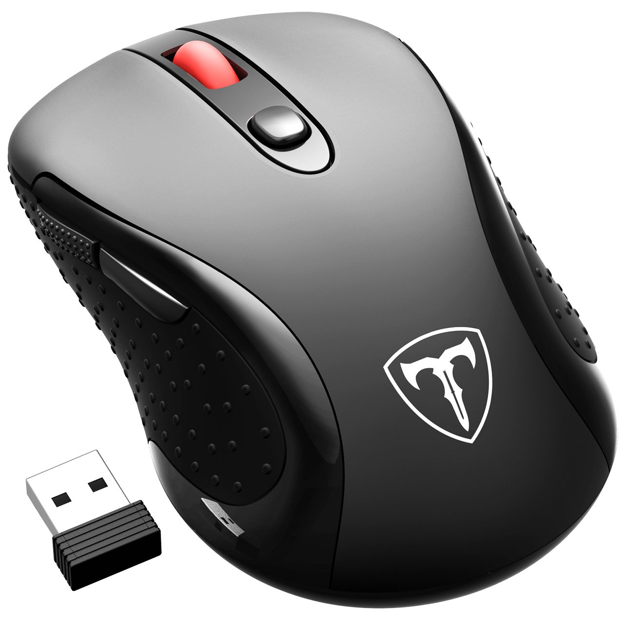 VicTsing - Ratón Óptico Inalámbrico Mini USB y Nano Receptor (2,4 GHz, 2.4GHz, para Portátiles, Computadoras), color negro