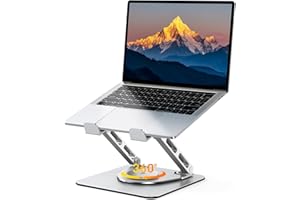 RIWUCT Laptop Stand for Desk 360° Flexible Rotating, Ergonomic Adjustable Laptop Riser Holder with Dual-bar Support, Portable Computer Notebook Stand for MacBook Air Pro, Dell XPS, HP (10-16")
