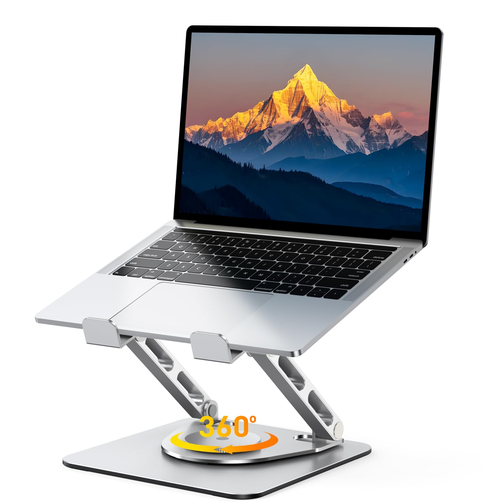 Photo 1 of RIWUCT Laptop Stand for Desk 360° Flexible Rotating, Ergonomic Adjustable Laptop Riser Holder with Dual-bar Support, Portable Computer Notebook Stand for MacBook Air Pro, Dell XPS, HP (10-16")