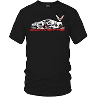 Wicked Metal Corvette C8 T-Shirt - Red Front Print, 100% Cotton, Muscle Car Tee For Men - View #3