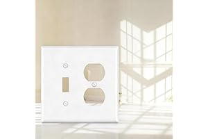 2Pack US Outlet Cover Plate Dual Gang Wall Switch Panel Plastic Faceplate Replacement Easy Install for Home Improvement Essen